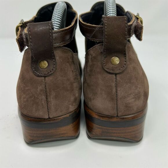 NAOT Kamsin Brown & Olive Green Leather Heeled Ankle Boots Size 41 Casual - Picture 10 of 14